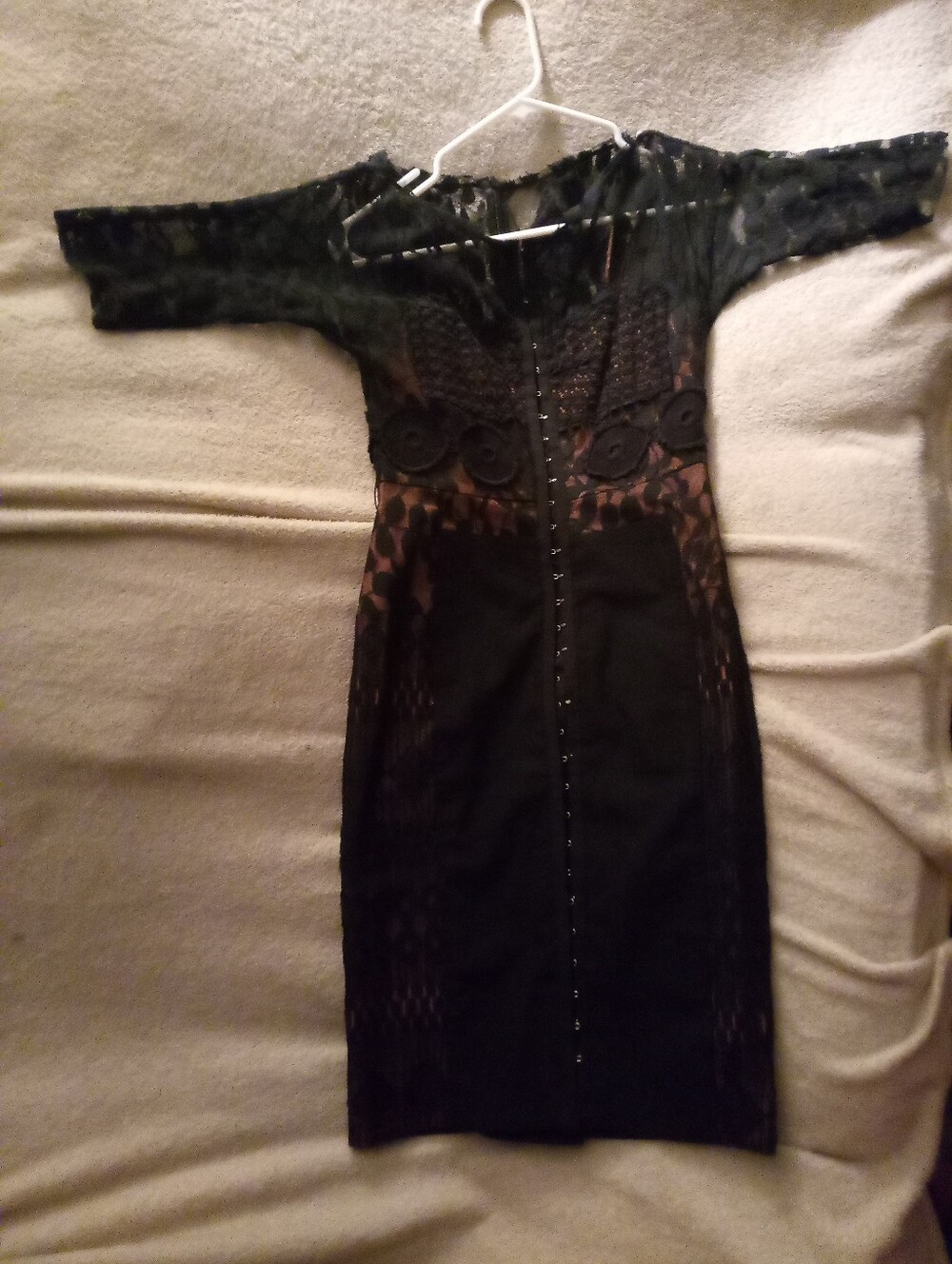 Anthropologie Byron Lars Carissima Lace Sheath Dress Corset Black 0